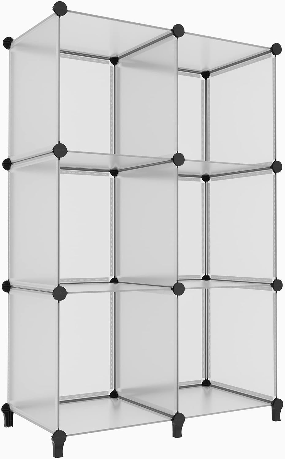 Stackable 6-Cube Storage Organizer, Modular Closet Shelf