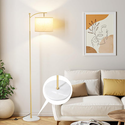 60" Modern Floor Lamp with Adjustable Linen Shade, 9W LED