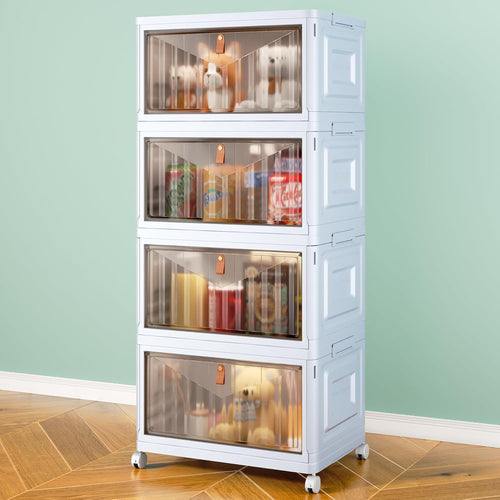 Wise Oannes 23QT Rolling Storage Bins, Stackable & Collapsible