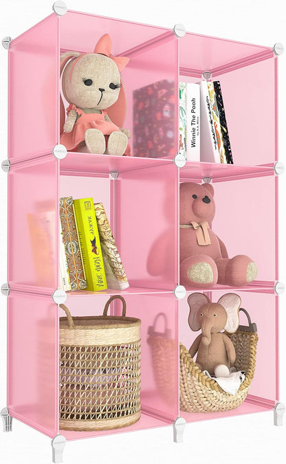 Stackable 6-Cube Storage Organizer, Modular Closet Shelf