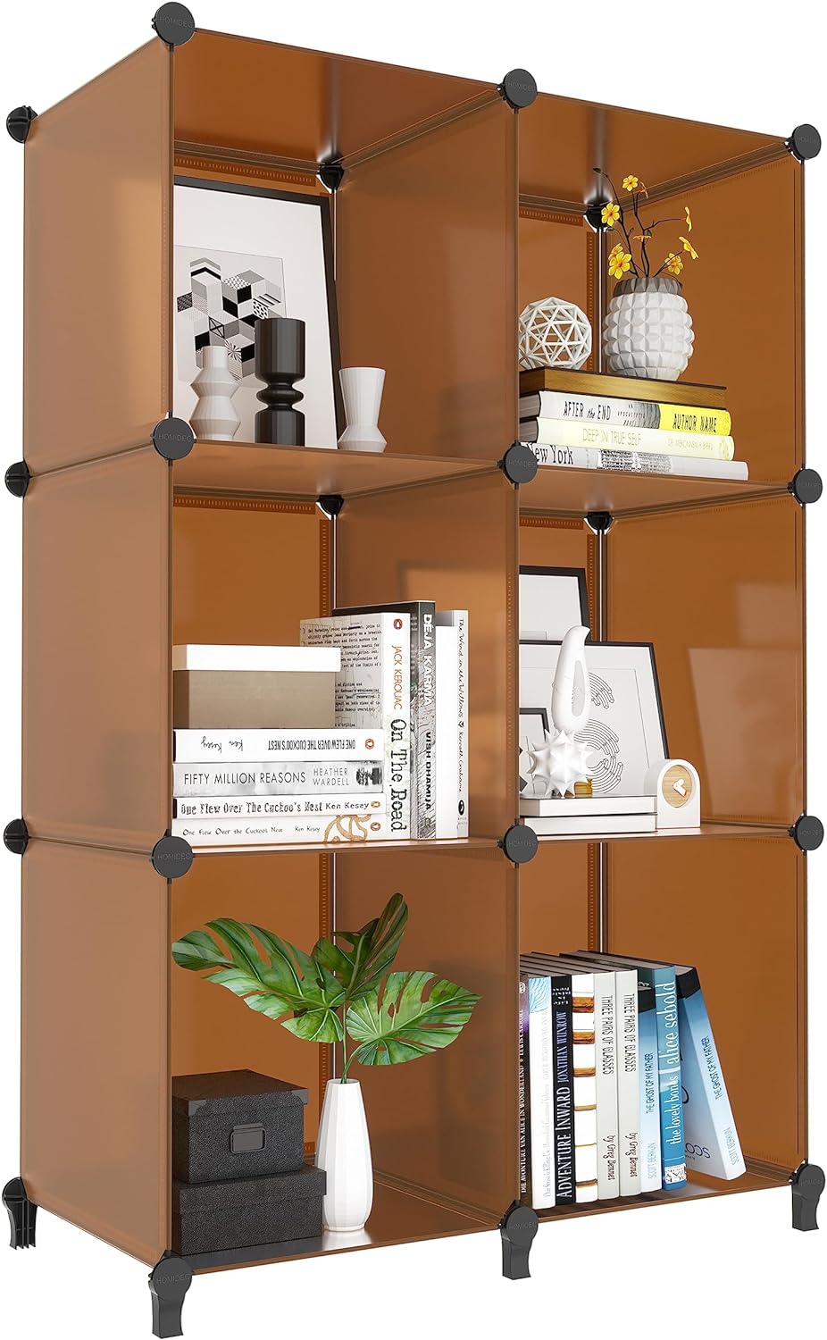 Stackable 6-Cube Storage Organizer, Modular Closet Shelf